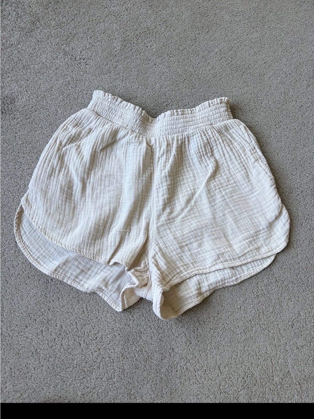 Aerie Gauzy High Waisted Shorts Soft Oat | Women’s Size S